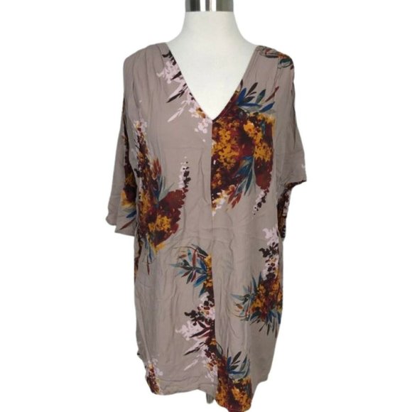 Anthropologie Dresses & Skirts - Anthropologie The Odells Harvest Floral Tunic Dress Medium M V Neck Short Sleeve